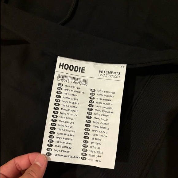 Vetements Hoodie Brand New - Black - Picture 3 of 5